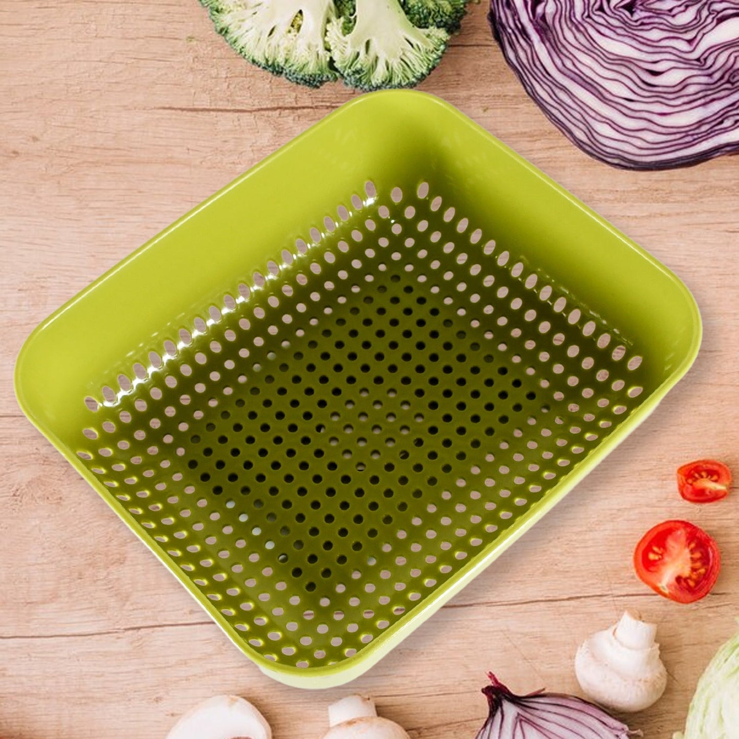 Multipurpose Small Plastic Kitchen Basket, Vegetables and Fruits Washing, Basket (20x17 Cm) - infinityexculsivestore.com