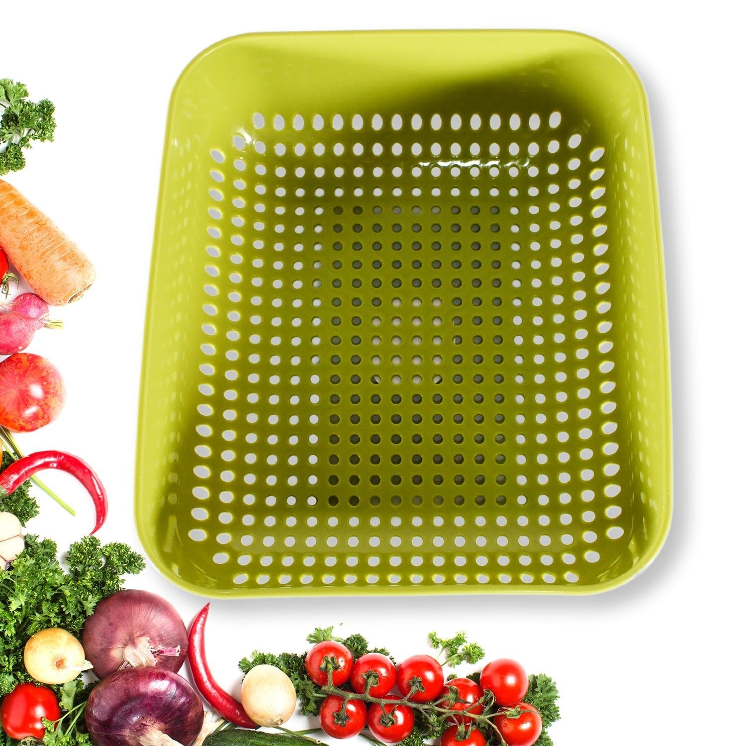 Multipurpose Small Plastic Kitchen Basket, Vegetables and Fruits Washing, Basket (20x17 Cm) - infinityexculsivestore.com