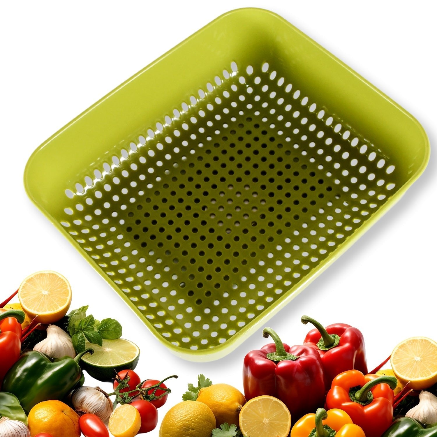 Multipurpose Small Plastic Kitchen Basket, Vegetables and Fruits Washing, Basket (20x17 Cm) - infinityexculsivestore.com