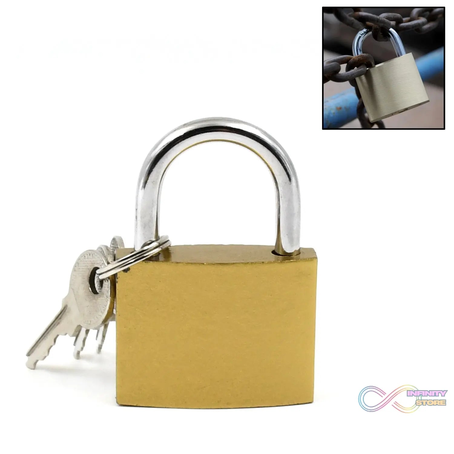 Multipurpose Solid 3 Keys door lock 38 mm / 1 Pc) - infinityexculsivestore.com
