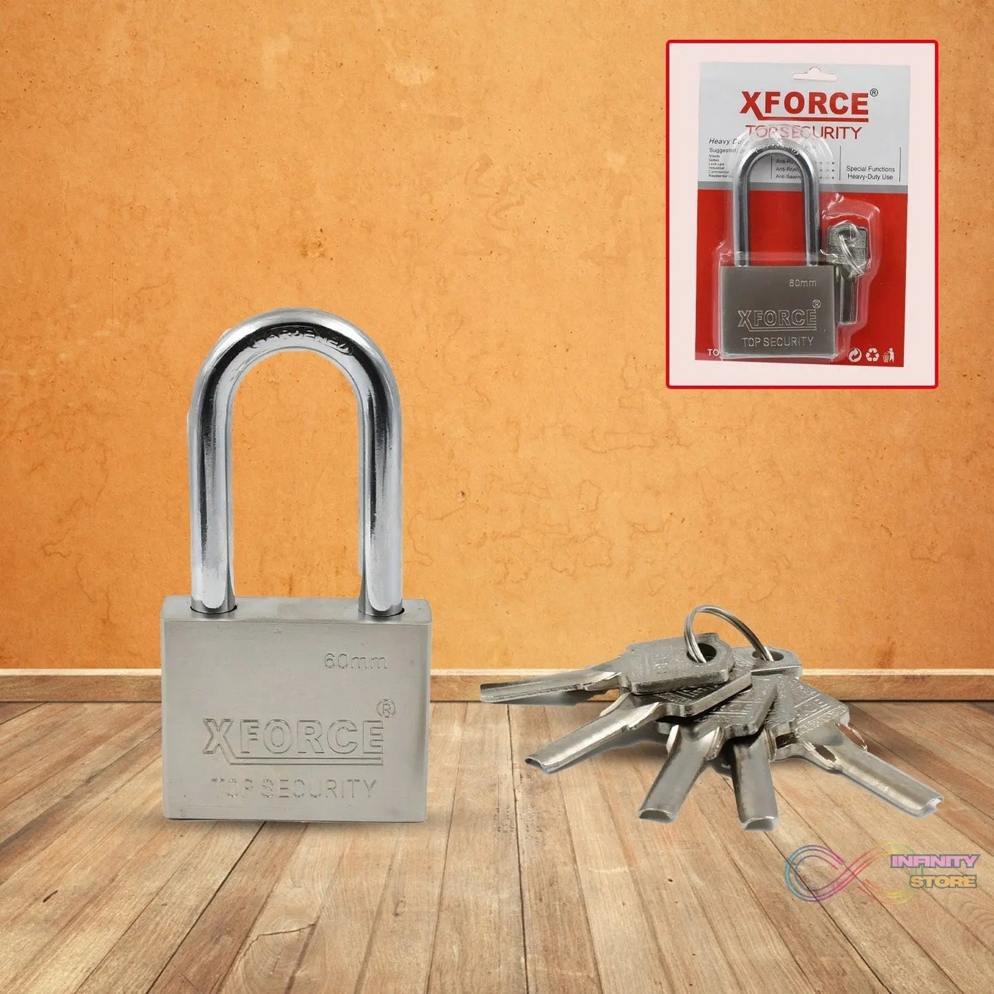 Multipurpose Solid 6 Keys Padlock 60 mm / 1 Pc) - infinityexculsivestore.com