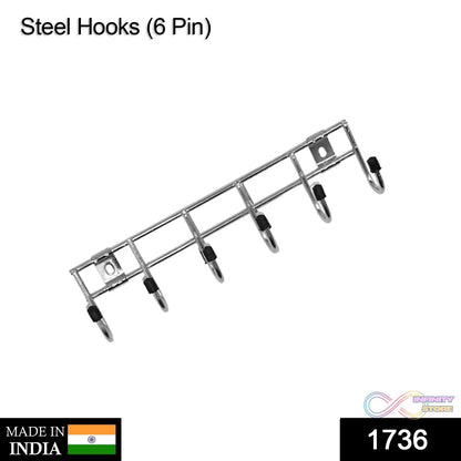 Multi-hook stainless steel strip for organizing items