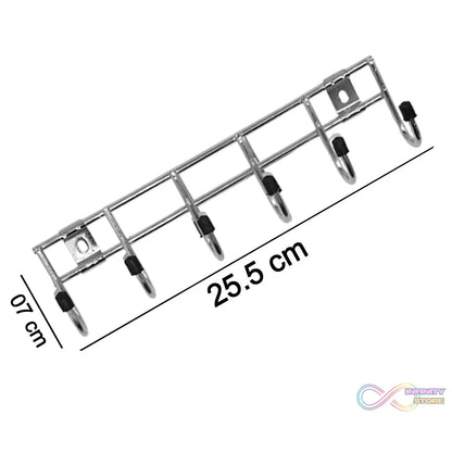 Hanger strip with 6 stainless steel hooks for various applications