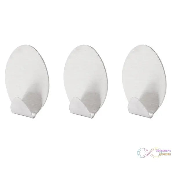 Multipurpose stainless steel adhesive hooks.