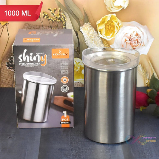 Multipurpose Stainless Steel Airtight Containers with See Through Lid (1 Pc / 1000 ML) - infinityexculsivestore.com