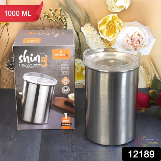 Multipurpose Stainless Steel Airtight Containers with See Through Lid (1 Pc / 1000 ML) - infinityexculsivestore.com