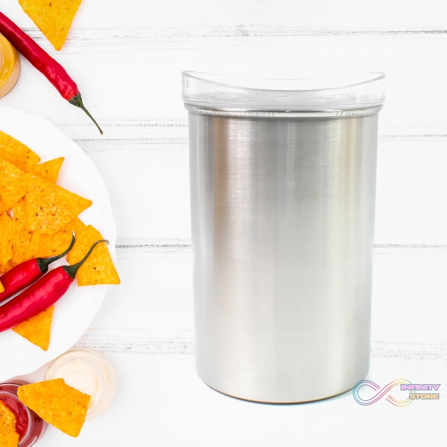 Multipurpose Stainless Steel Airtight Containers with See Through Lid (1 Pc / 1000 ML) - infinityexculsivestore.com