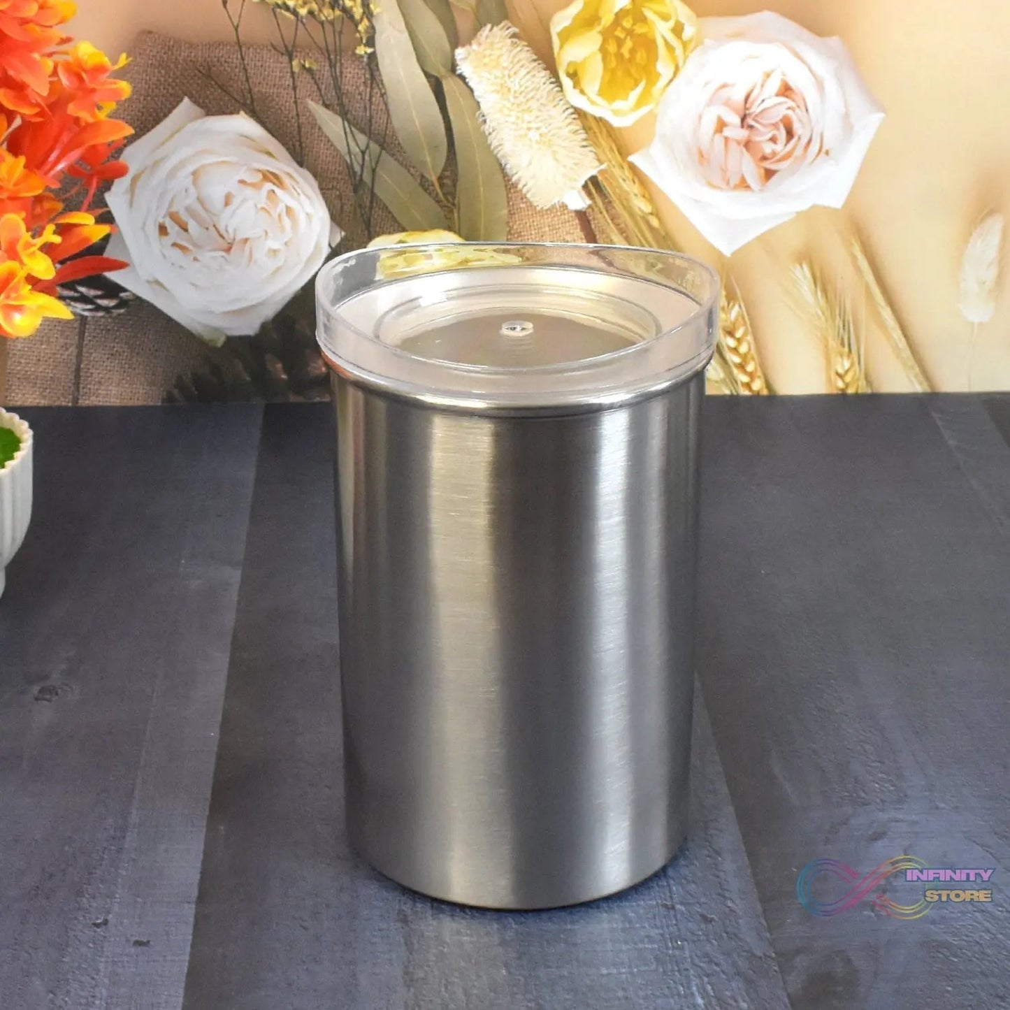 Multipurpose Stainless Steel Airtight Containers with See Through Lid (1 Pc / 1000 ML) - infinityexculsivestore.com