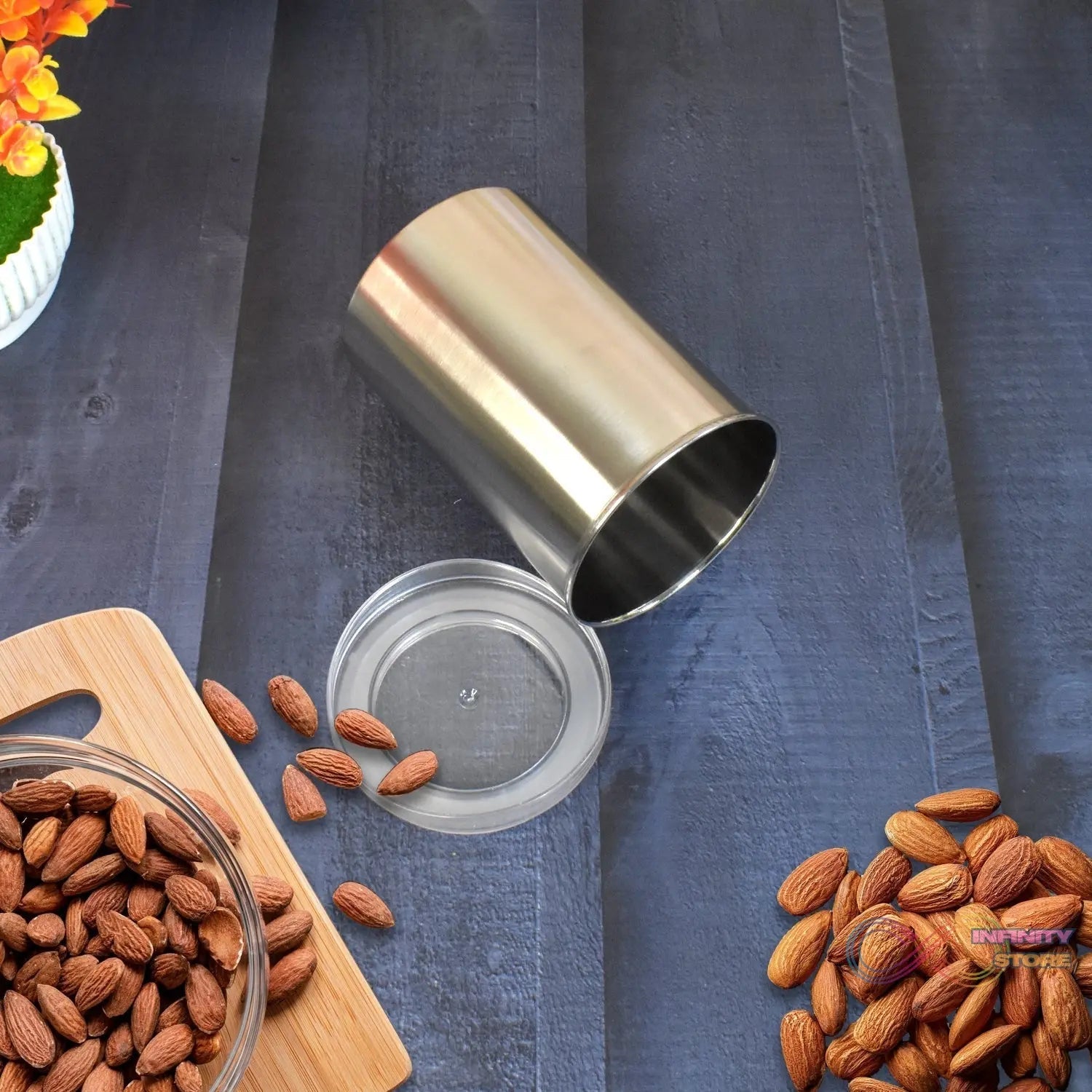 Multipurpose Stainless Steel Airtight Containers with See Through Lid (1 Pc / 1000 ML) - infinityexculsivestore.com