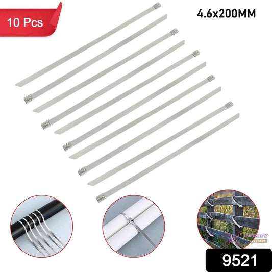 Multipurpose Stainless Steel Cable TIE (10 pcs Set / 4.6x200MM) - infinityexculsivestore.com
