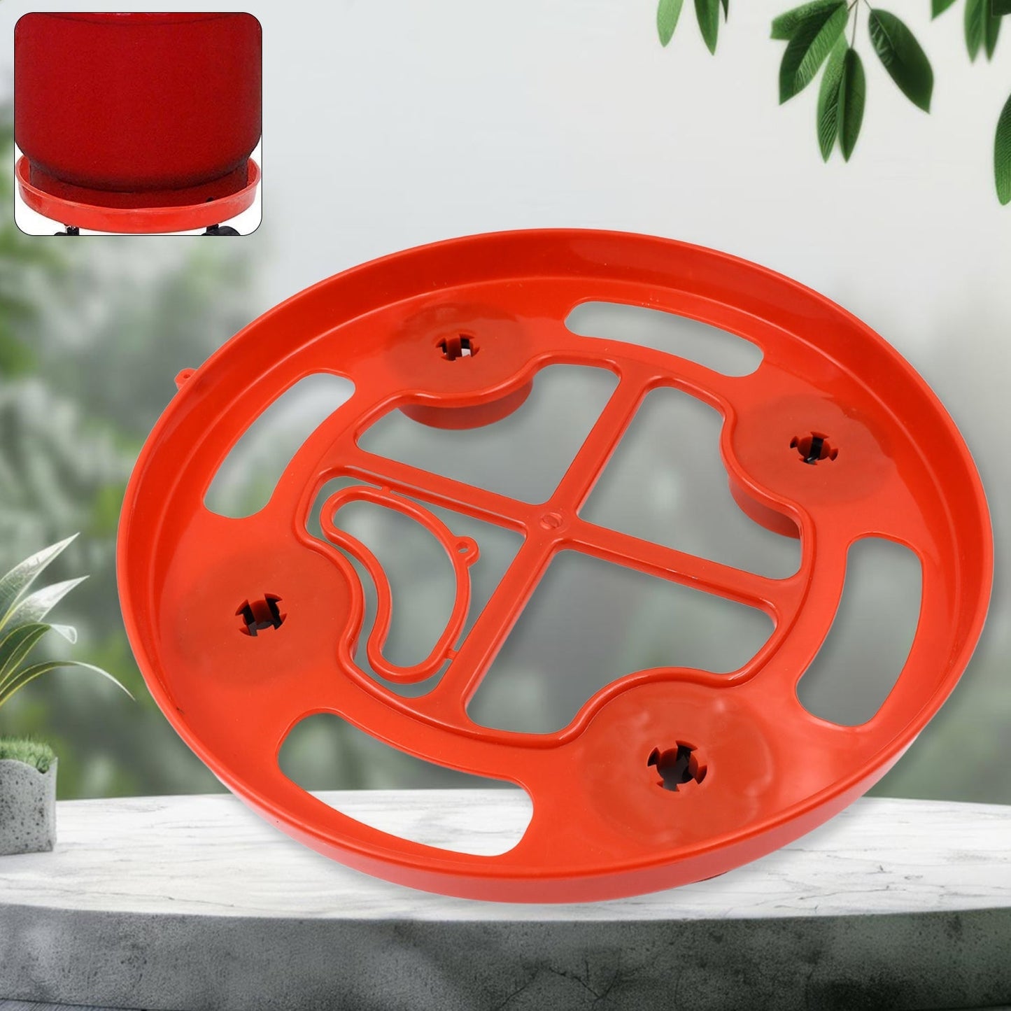 Multipurpose Use, Gas Cylinder Trolley Movable Stand with Wheels, Gas Cylinder Stand, Flower Pot Stand (1 Pc) - infinityexculsivestore.com