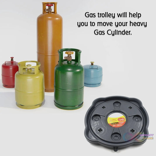 Multipurpose Use, Gas Cylinder Trolley Movable Stand with Wheels, Gas Cylinder Stand, Water Jug Stand, Flower Pot Stand, Oil Tin - infinityexculsivestore.com