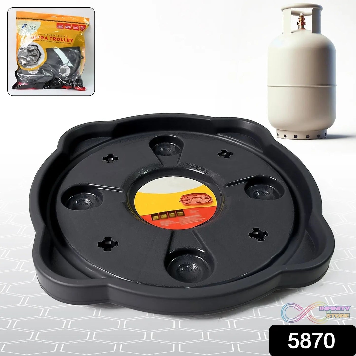 Multipurpose Use, Gas Cylinder Trolley Movable Stand with Wheels, Gas Cylinder Stand, Water Jug Stand, Flower Pot Stand, Oil Tin - infinityexculsivestore.com