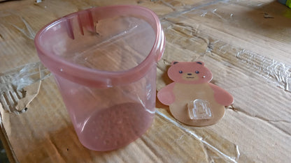 Multipurpose Wall Mount Toothbrush Holder Plastic Stand for Toothpaste, Comb, Brush, Cream, Lotion Kids Bathroom Cup Drain Waterproof Self - Adhesive, Teddy Bear - infinityexculsivestore.com