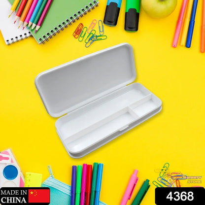 Multipurpose White Compass Pencil Box | 3 - Compartment School Case | Ideal Birthday Gift for Kids - infinityexculsivestore.com