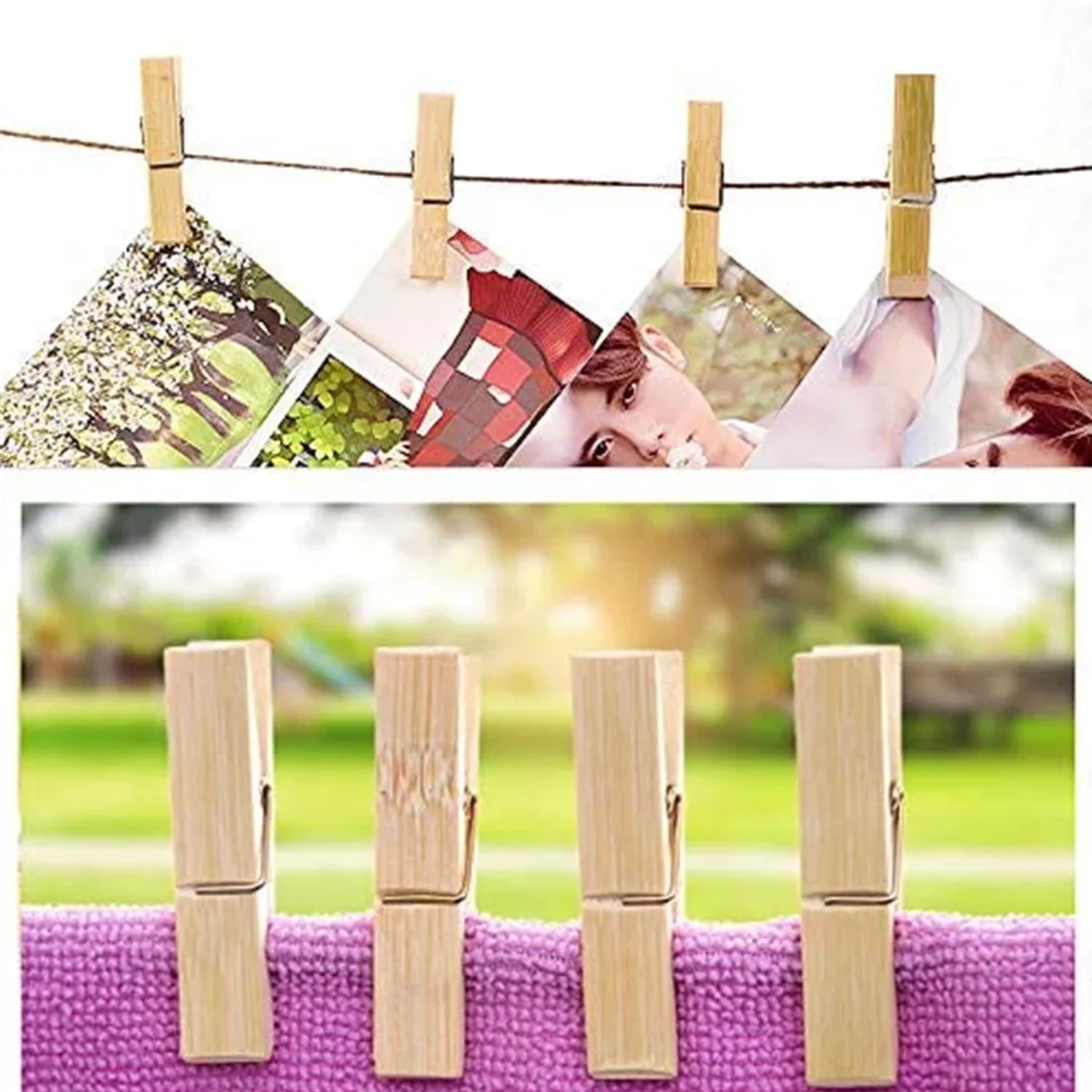 Multipurpose Wooden Heavy Clip (20 Pieces) for Clothespin , Dryer, Hanger, Photo Paper Peg Pin, Craft Clips for School Arts Crafts Decoration - infinityexculsivestore.com