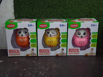 Musical Roly Poly Toys for Baby | Push and Shake Wobbling Toy with Music | Tumbler Doll Toy for Babies | Sound Balancing Doll Toys for Baby Boys, Girls 8+ Months Multicolor (1 Pc) - infinityexculsivestore.com