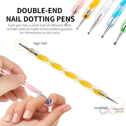 Nail Art Point Pen and Set Used by Women's for Their Fashion Purposes (Pack of 5Pcs) - infinityexculsivestore.com