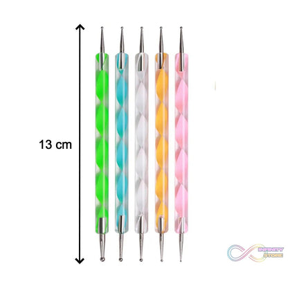 Nail Art Point Pen and Set Used by Women's for Their Fashion Purposes (Pack of 5Pcs) - infinityexculsivestore.com