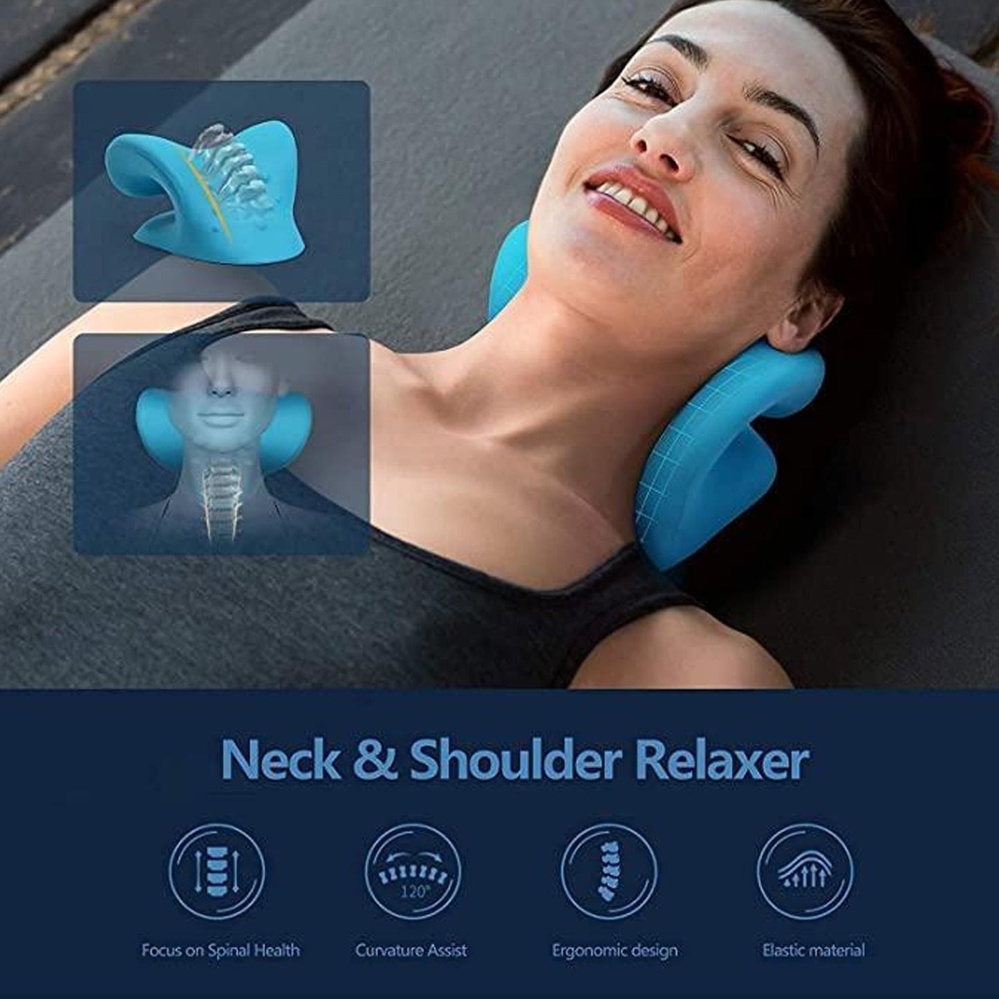 Neck Relaxer | Cervical Pillow for Neck & Shoulder Pain | Chiropractic Acupressure Manual Massage | Medical Grade Material | Recommended by Orthopaedics - infinityexculsivestore.com