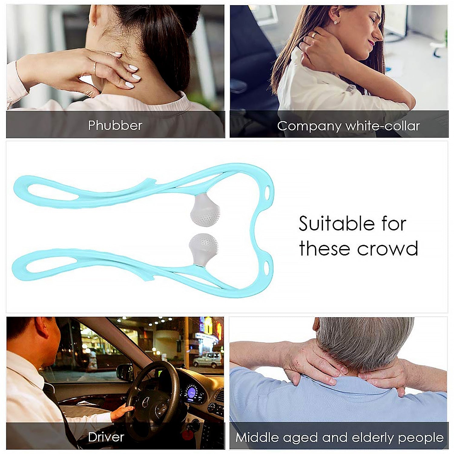 Neck Shoulder Massager, 33×18 cm Portable Relieving the Back for Men Relieving the Waist Women (1 Pc) - infinityexculsivestore.com