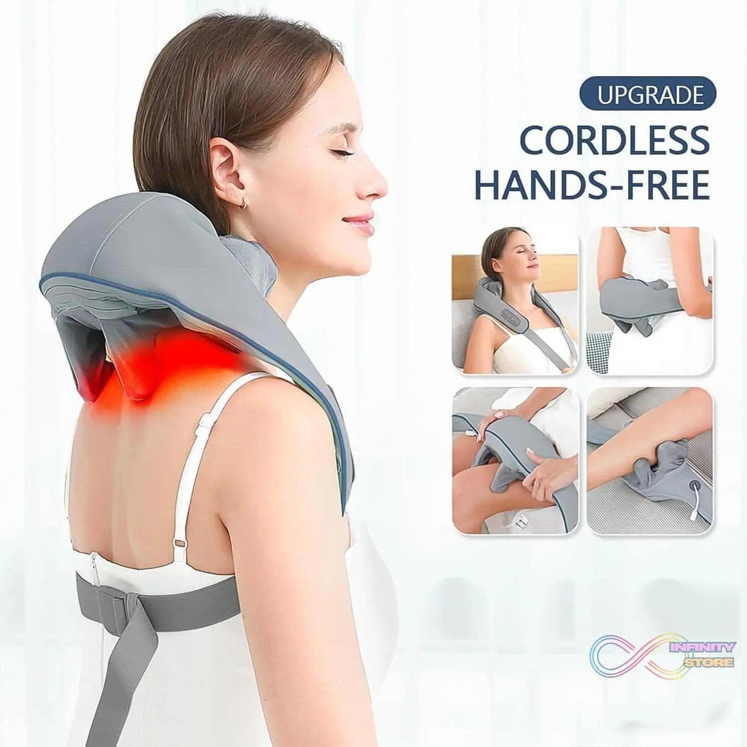 Neck & Shoulder Massagers with Heat, Electric Rechargeable (1 Pc) - infinityexculsivestore.com