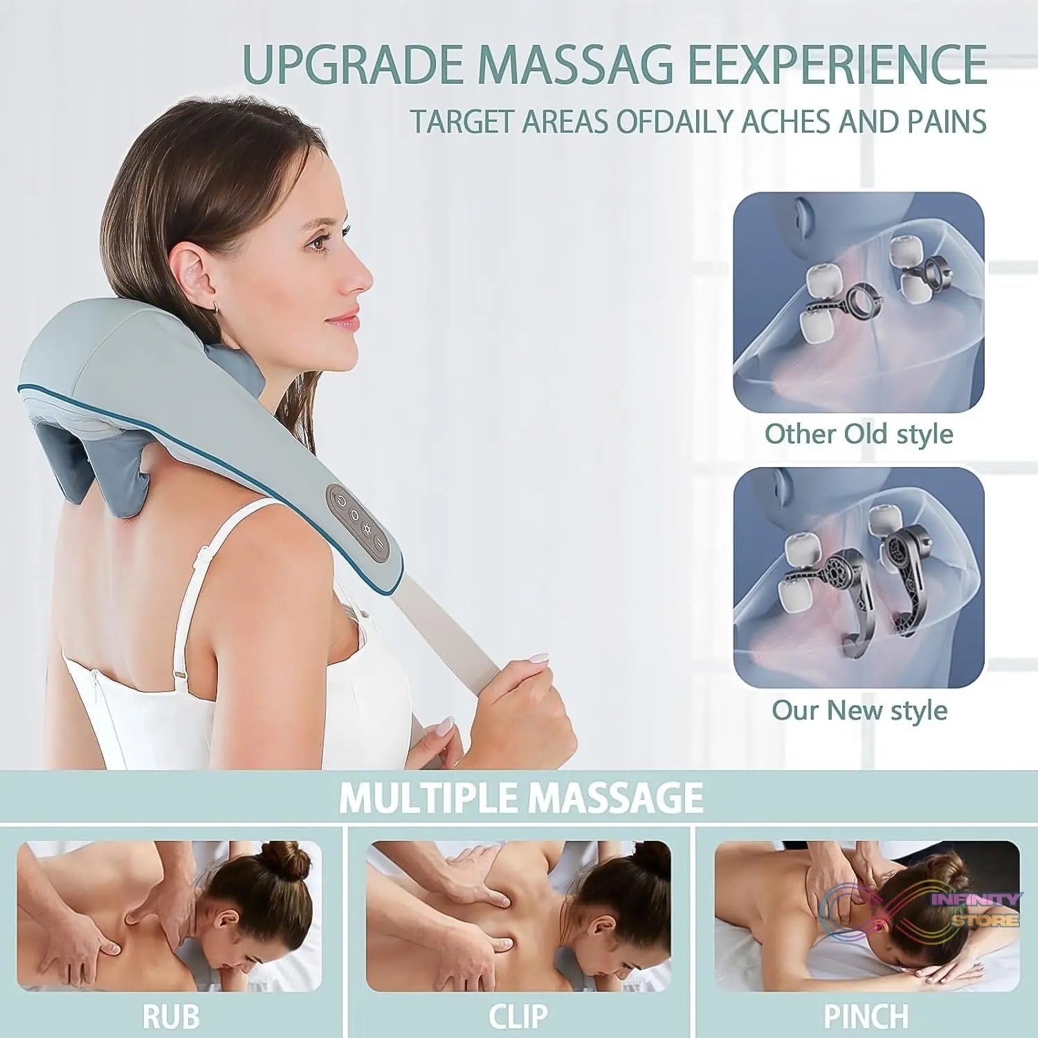 Neck & Shoulder Massagers with Heat, Electric Rechargeable (1 Pc) - infinityexculsivestore.com