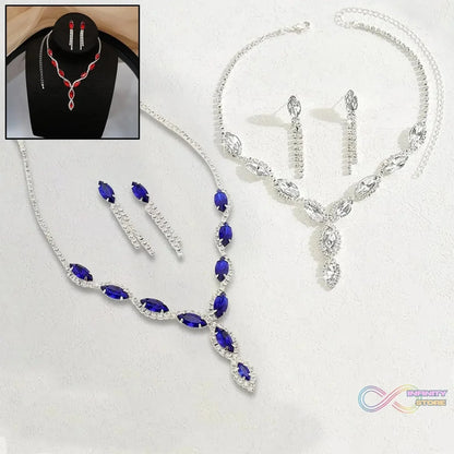 Necklace and Earrings Set Wedding Jewelry Set (1 Set / Mix Color) - infinityexculsivestore.com