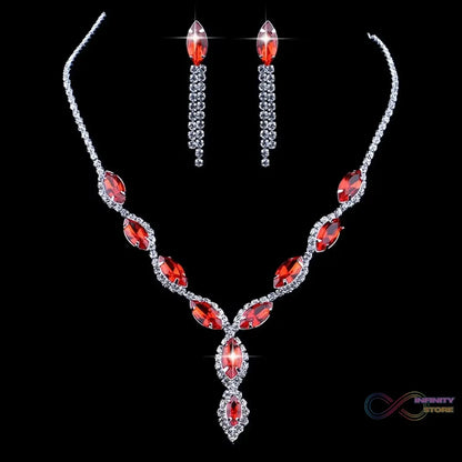 Necklace and Earrings Set Wedding Jewelry Set (1 Set / Mix Color) - infinityexculsivestore.com