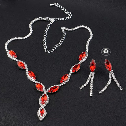 Necklace and Earrings Set Wedding Jewelry Set (1 Set / Mix Color) - infinityexculsivestore.com