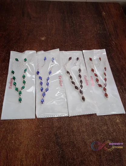 Necklace and Earrings Set Wedding Jewelry Set (1 Set / Mix Color) - infinityexculsivestore.com