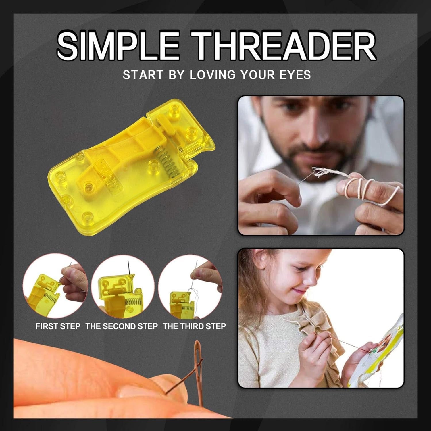 Needle Threader, Stylish Appearance Comfortable Grip Lightweight Portable Automatic Needle Threader for Sewing for Home (1 Pc) - infinityexculsivestore.com