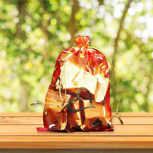 Net Fabric Drawstring Pouch for Dry Fruits Packing, Organza Shagun Potli Baba (Mix Size & Design) - infinityexculsivestore.com