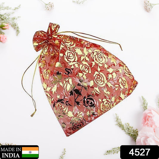 Net Fabric Drawstring Pouch for Dry Fruits Packing, Organza Shagun Potli Baba (Mix Size & Design) - infinityexculsivestore.com