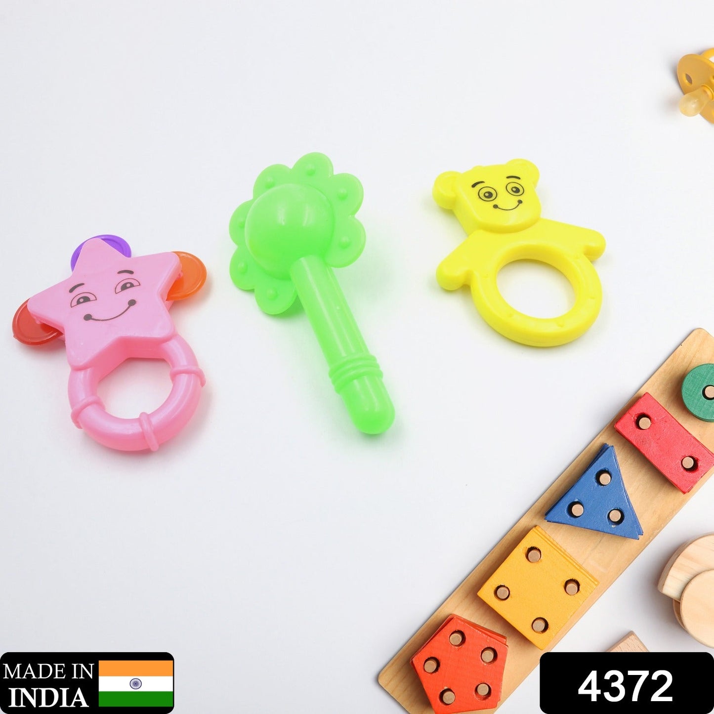New Born Babies with Attractive Colors and Khanjari Rattle, Musical Gallery Khanjari Musical Instrument Toy Baby Play Toy Fun Return Gift for Kids Birthday (3 Pc Set) - infinityexculsivestore.com