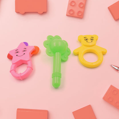 New Born Babies with Attractive Colors and Khanjari Rattle, Musical Gallery Khanjari Musical Instrument Toy Baby Play Toy Fun Return Gift for Kids Birthday (3 Pc Set) - infinityexculsivestore.com