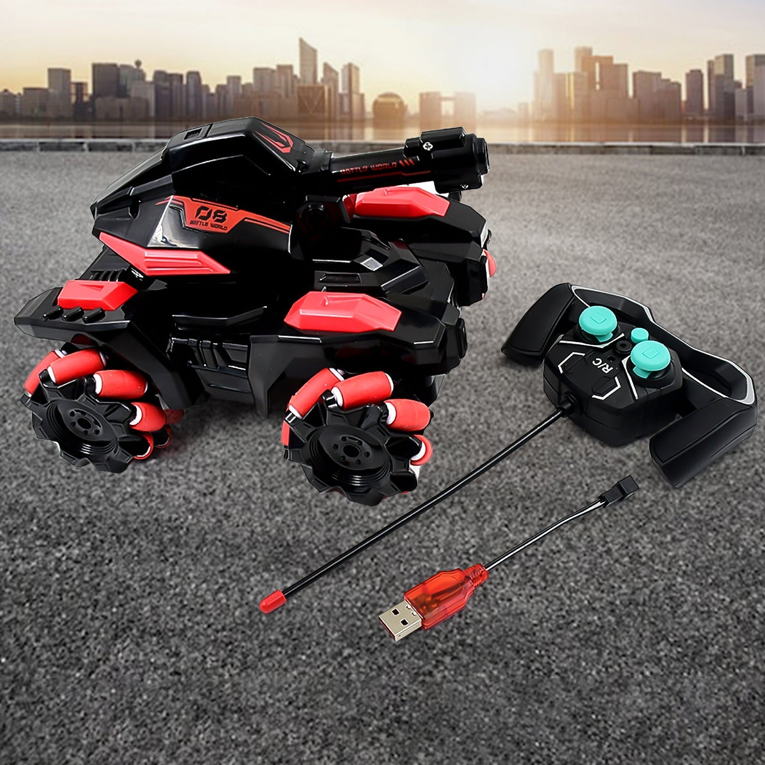 New Remote Control Vehicle 4wd Off Road Climbing Vehicle Water Bomb Armored Tank Battle Launcher Boys' Children's Toy Car (1 pc / With Remote) - infinityexculsivestore.com