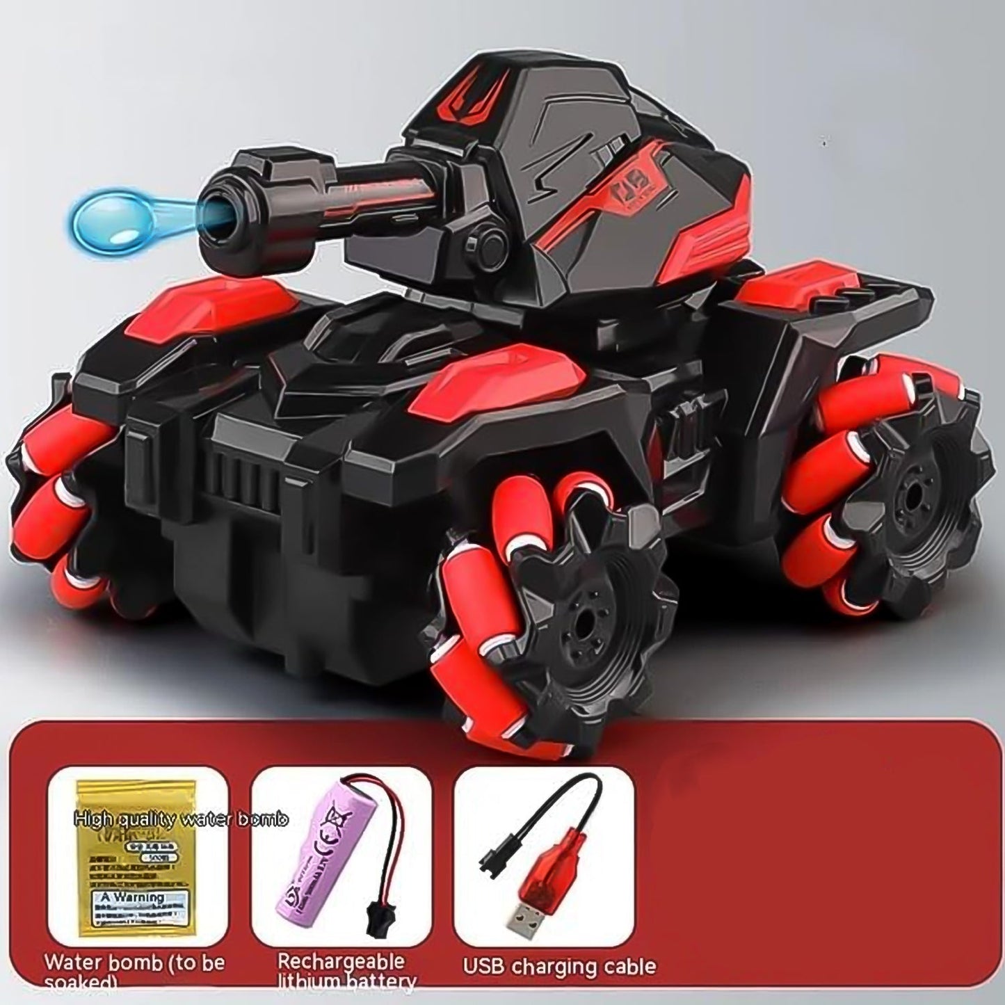 New Remote Control Vehicle 4wd Off Road Climbing Vehicle Water Bomb Armored Tank Battle Launcher Boys' Children's Toy Car (1 pc / With Remote) - infinityexculsivestore.com