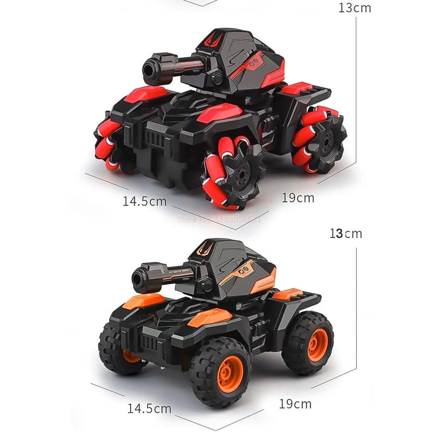 New Remote Control Vehicle 4wd Off Road Climbing Vehicle Water Bomb Armored Tank Battle Launcher Boys' Children's Toy Car (1 pc / With Remote) - infinityexculsivestore.com