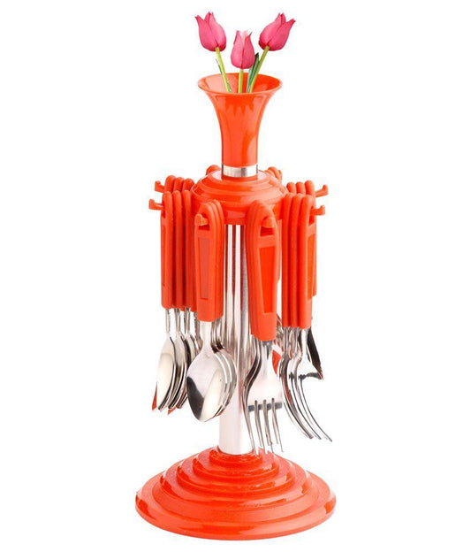 New Stylish 24 Pcs Plastic, Stainless Steel Cutlery Set (Pack of 24) - infinityexculsivestore.com