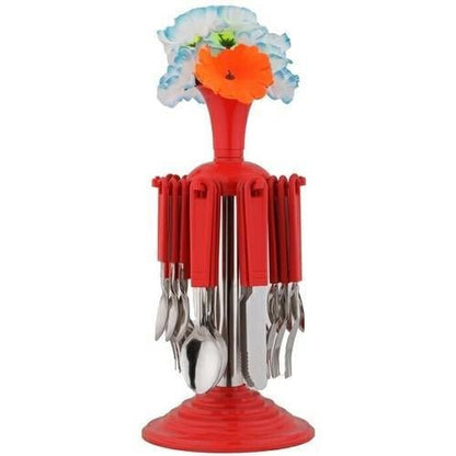 New Stylish 24 Pcs Plastic, Stainless Steel Cutlery Set (Pack of 24) - infinityexculsivestore.com