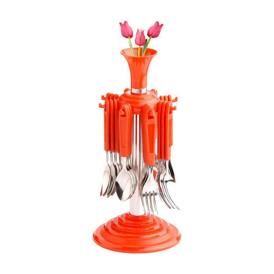 New Stylish 24 Pcs Plastic, Stainless Steel Cutlery Set (Pack of 24) - infinityexculsivestore.com