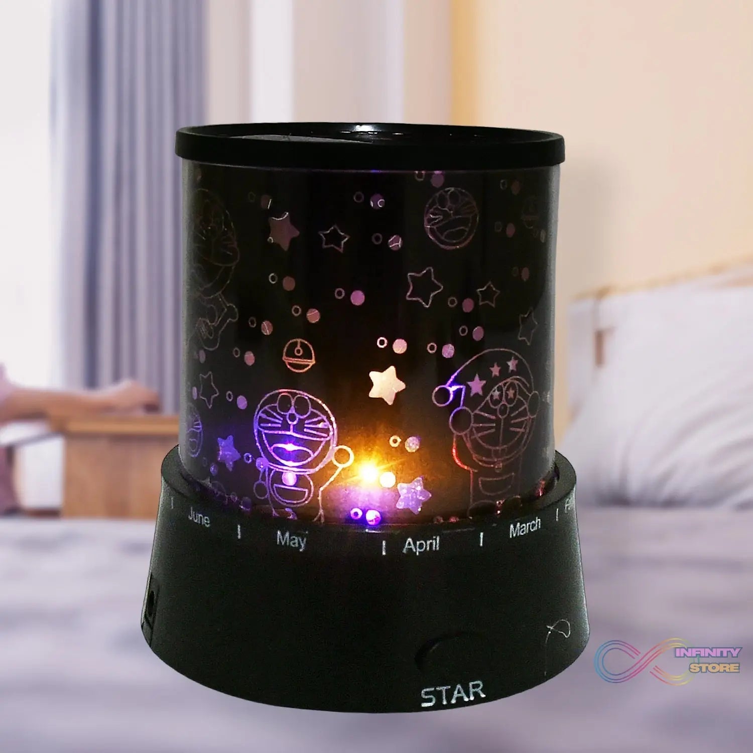 LED Projector Night Light Amazing Lamp, 3 Battery operated lamps, Rotation With the music Function, Master for Kids Bedroom Home Decoration Night Romantic Gift (Battery Not Included / 1 pc) - infinityexculsivestore.com