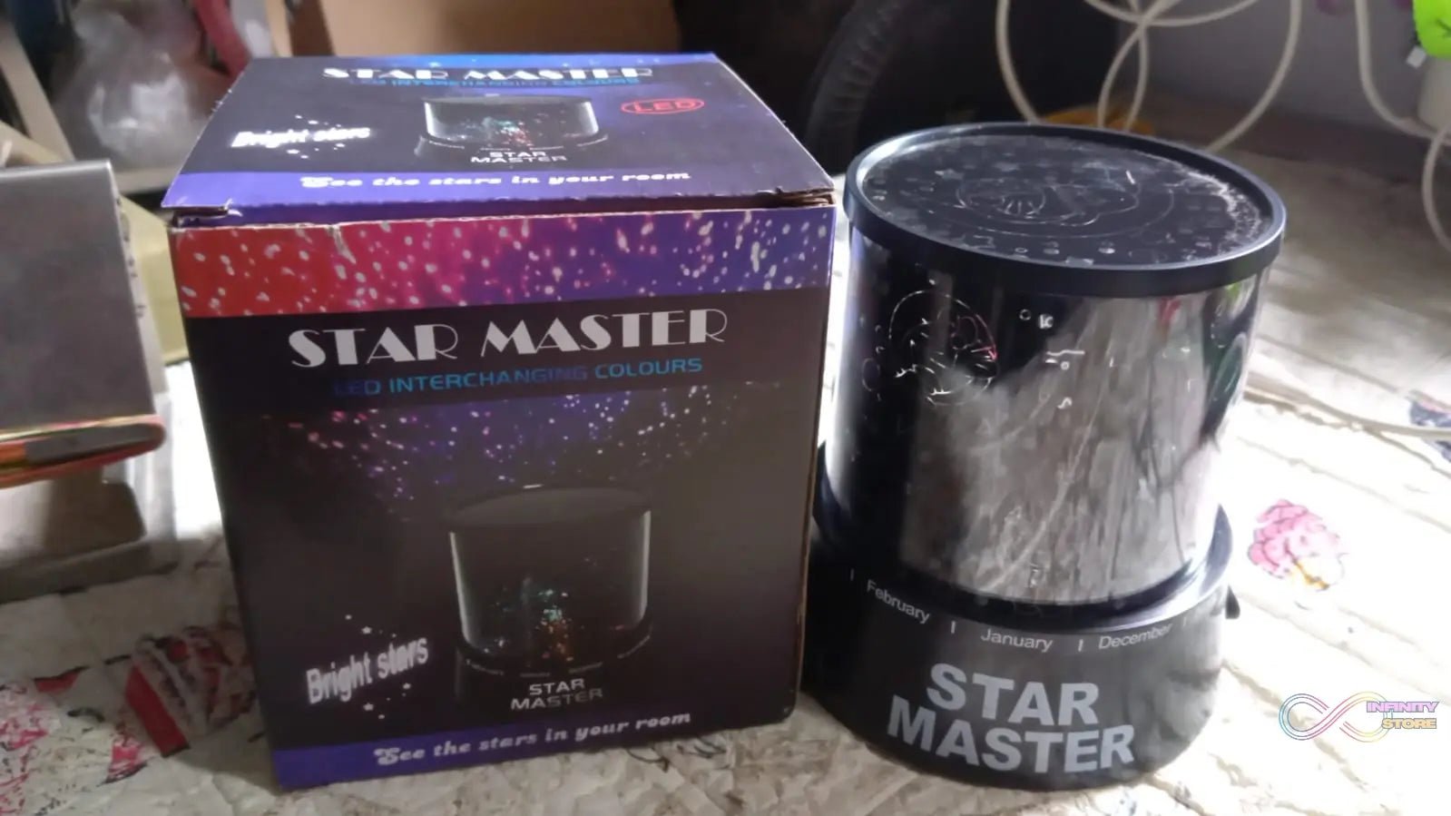 LED Projector Night Light Amazing Lamp, 3 Battery operated lamps, Rotation With the music Function, Master for Kids Bedroom Home Decoration Night Romantic Gift (Battery Not Included / 1 pc) - infinityexculsivestore.com