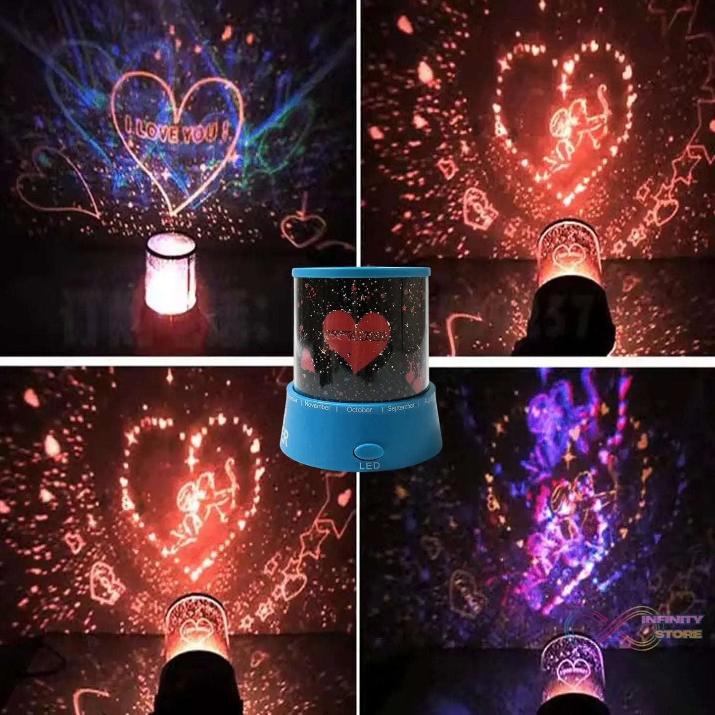 LED Projector Night Light Amazing Lamp, 3 Battery operated lamps, Rotation With the music Function, Master for Kids Bedroom Home Decoration Night Romantic Gift (Battery Not Included / 1 pc) - infinityexculsivestore.com