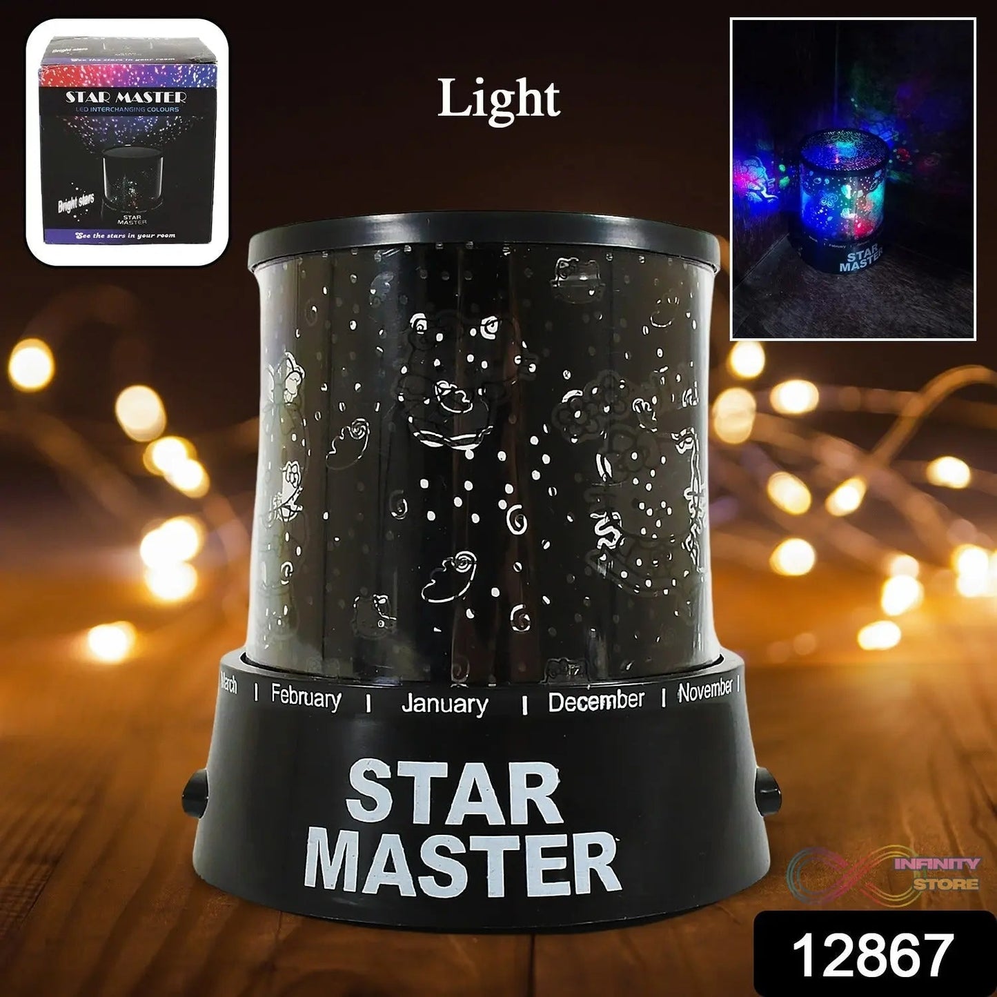 LED Projector Night Light Amazing Lamp, 3 Battery operated lamps, Rotation With the music Function, Master for Kids Bedroom Home Decoration Night Romantic Gift (Battery Not Included / 1 pc) - infinityexculsivestore.com