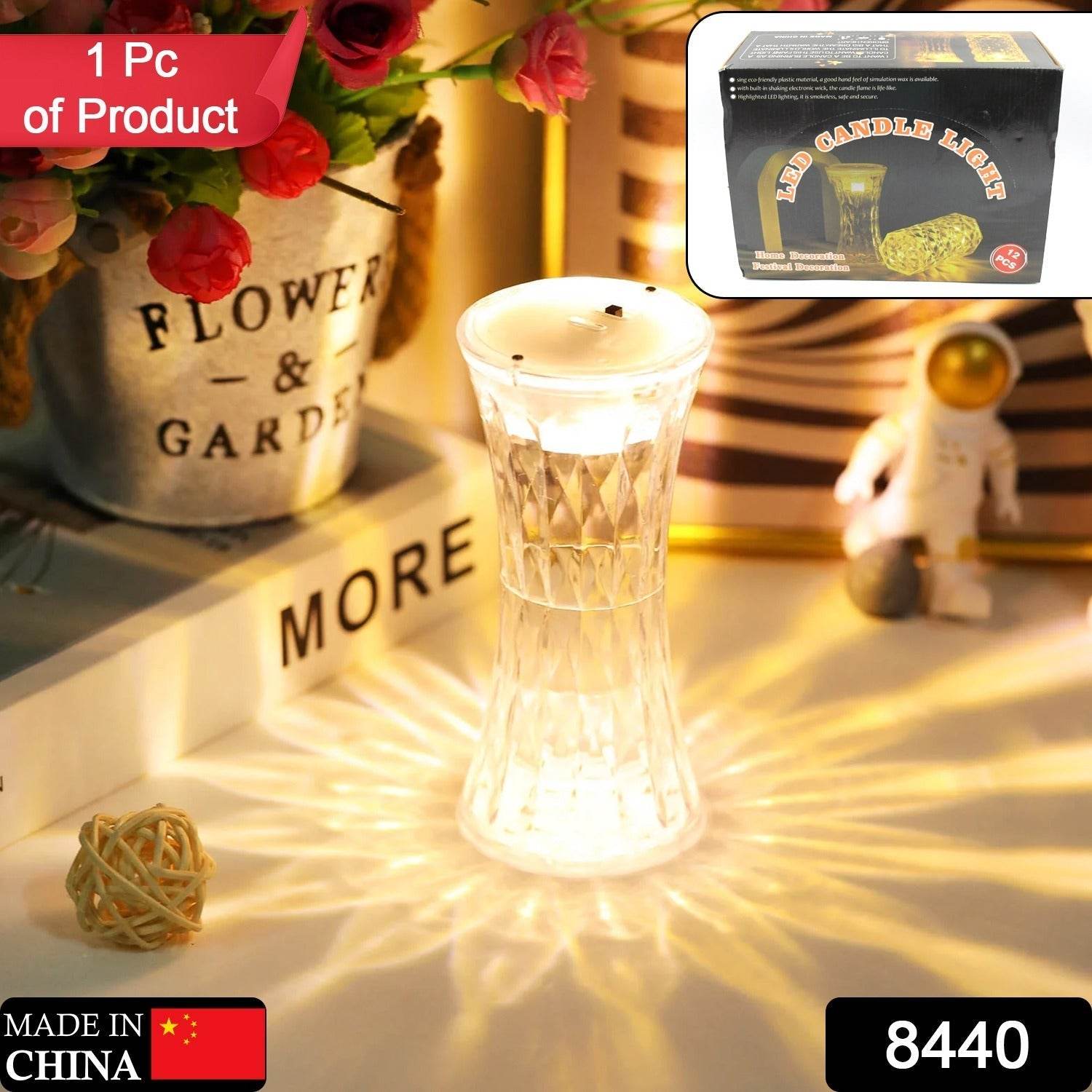 Crystal Lamp, Universal Night Light, Soft Lighting, Eye Protection for Nursery, Study, Bedroom Transparent Crystal Table Soft Lighting Multipurpose for Hotel for Office for Children's Room (12Pc MOQ) - infinityexculsivestore.com