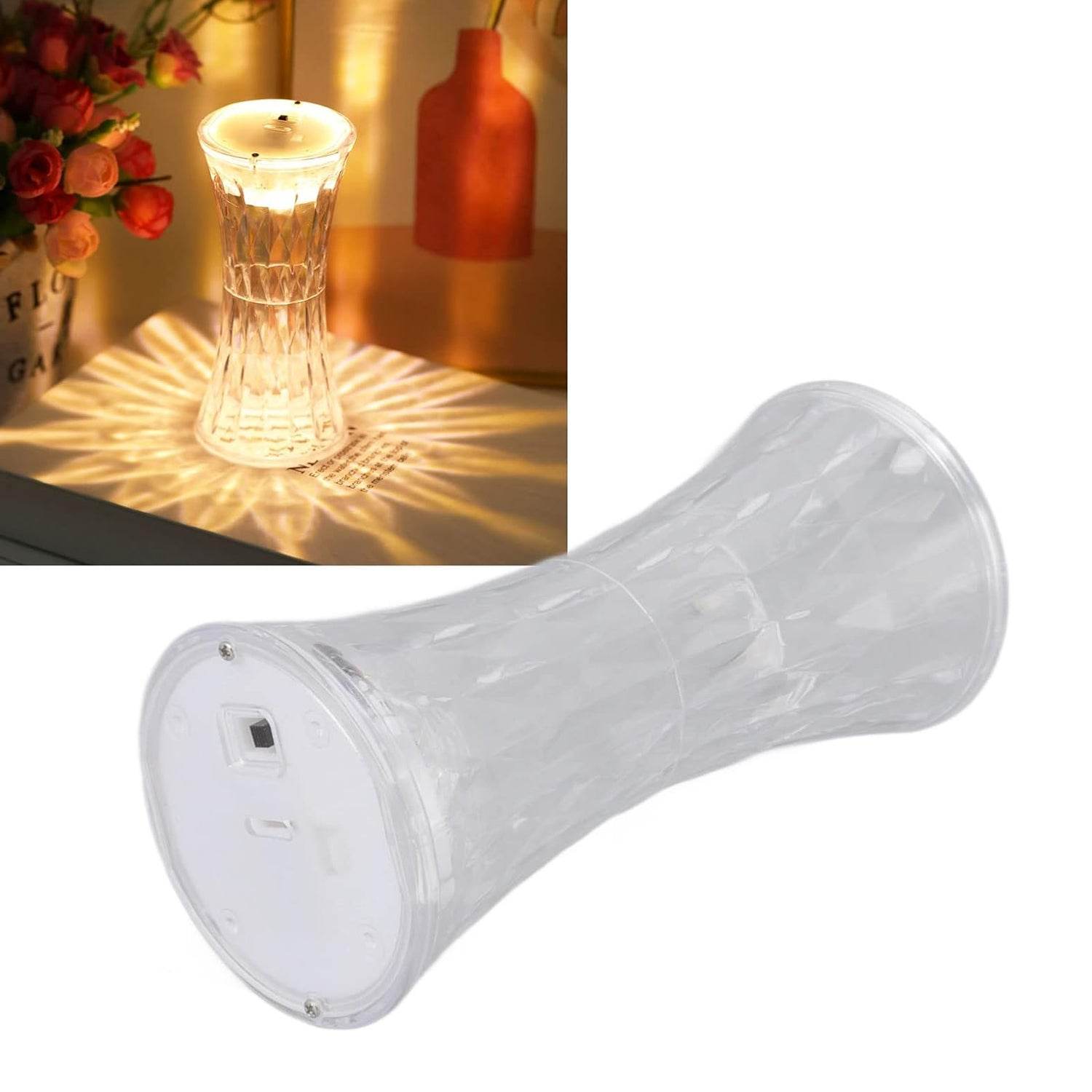 Crystal Lamp, Universal Night Light, Soft Lighting, Eye Protection for Nursery, Study, Bedroom Transparent Crystal Table Soft Lighting Multipurpose for Hotel for Office for Children's Room (12Pc MOQ) - infinityexculsivestore.com