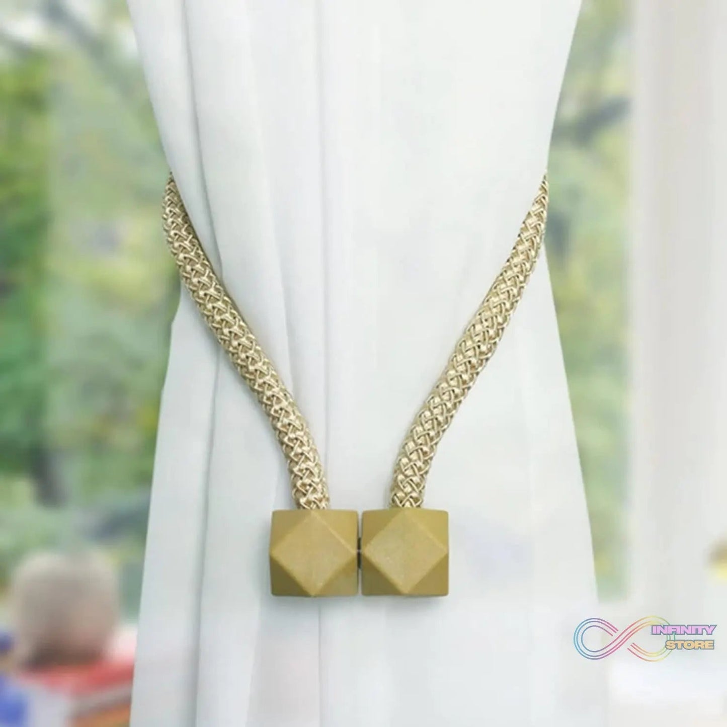 Non - Magnetic Curtain Tiebacks: Decorative Pearl Design (2 Pc, Plastic) - infinityexculsivestore.com