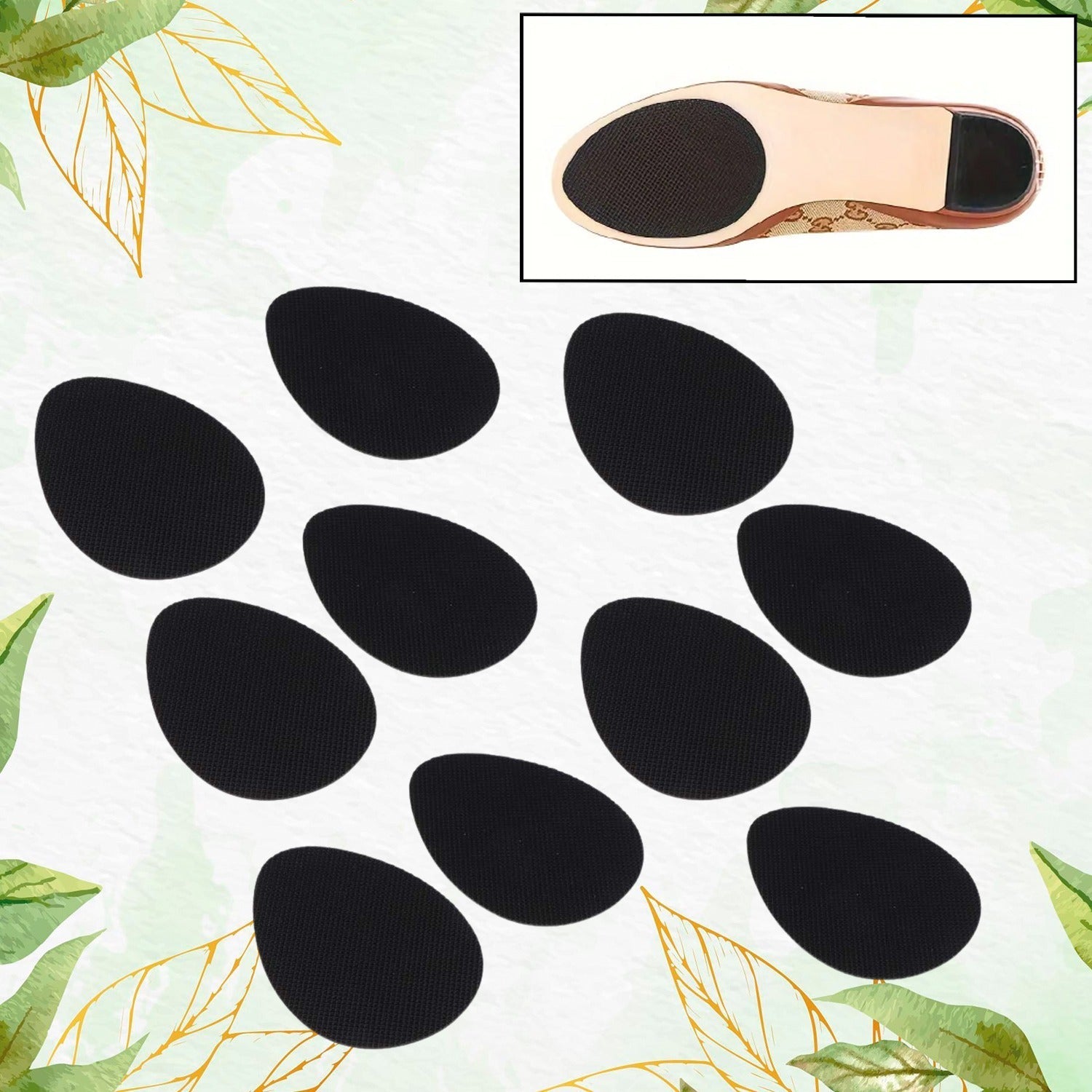 Non - Slip Shoe Pads, Rubber Shoe Sole Protector Pads, Self - Adhesive Shoe Grips Pads Stickers Non Skid for Ladies Shoes, High Heels, Boots (10 Pcs Set) - infinityexculsivestore.com